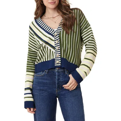 Scotch & Soda Stripe V-neck Cardigan In Multi