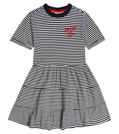 Scotch & Soda Kids' Striped Cotton Jersey Dress In Multicoloured
