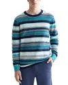 Scotch & Soda Striped Crewneck Sweater In Multi