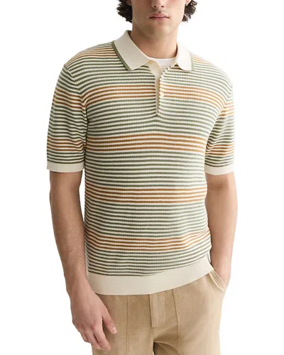 Scotch & Soda Striped Structured Knitted Regular Fit Polo In Multi