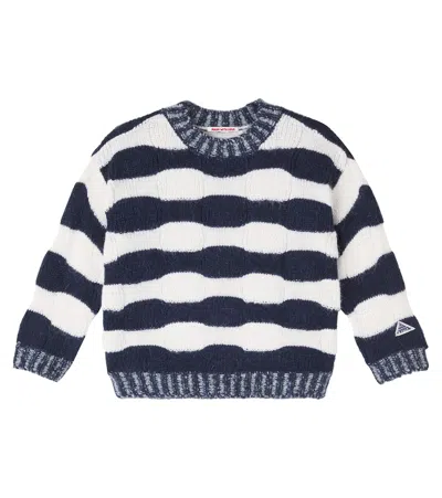 Scotch & Soda Kids' Striped Sweater In White