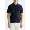 Scotch & Soda Structured Knit Cotton Polo In Blue