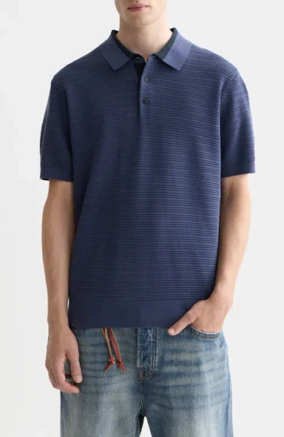 Scotch & Soda Structured Relaxed Polo In Black