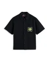 Scotch & Soda Structured Short Sleeve Shirt In Black