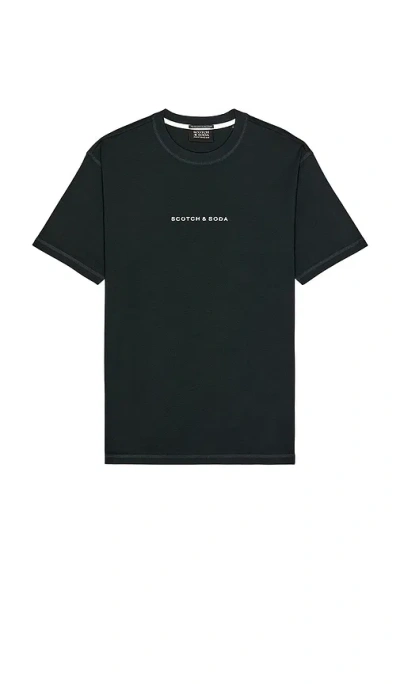 Scotch & Soda Logo Front Chest T-shirt In Black