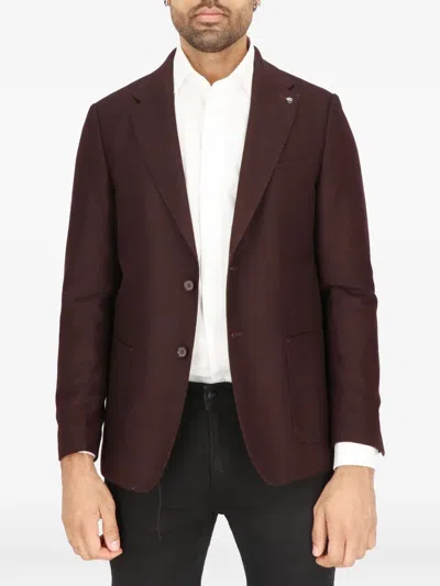 Scotch & Soda Solid Merlot Wool Sport Coat In Burgundy