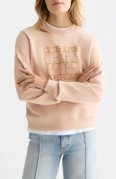 Scotch & Soda Texas Rodeo Cotton Graphic Sweatshirt In Pink
