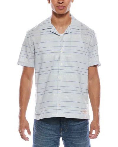 Scotch & Soda Texture Camp Shirt In Blue