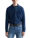 Scotch & Soda Textured Button Front Shirt In Blue