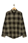Scotch & Soda Textured Plaid Button-up Shirt In Green