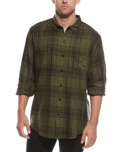 Scotch & Soda Textured Plaid Shirt In Green