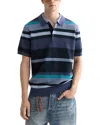 Scotch & Soda Textured Polo Shirt In Blue