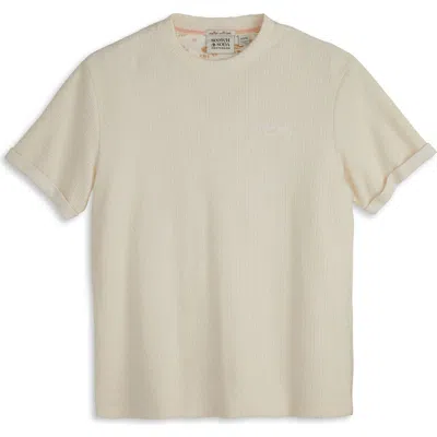 Scotch & Soda Textured Slub Knit T-shirt In Neutral