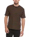 Scotch & Soda Textured Stripe T-shirt In Black