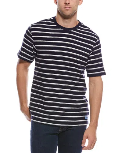 Scotch & Soda Textured Stripe T-shirt In Blue
