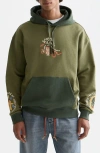 Scotch & Soda 40th Anniversary Color Block Hoodie In Green