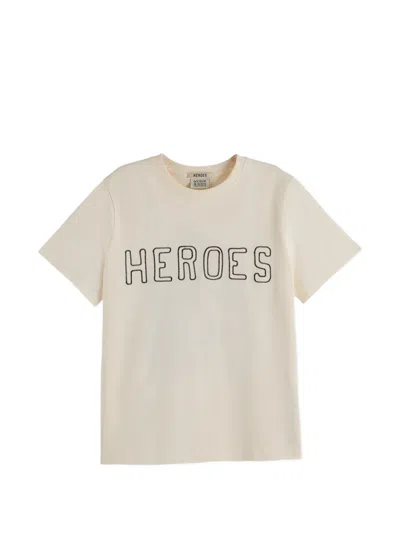 Scotch & Soda The 40th Anniversary Print-detail Cotton T-shirt In Neutral