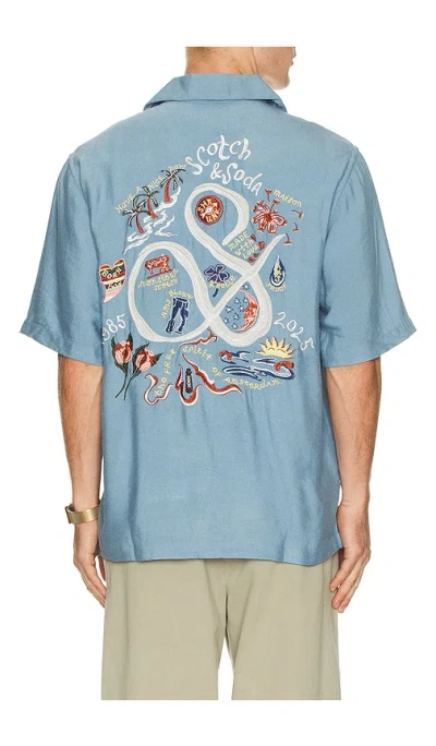 Scotch & Soda The 40th Anniversary Relaxed Fit Shirt In Blue