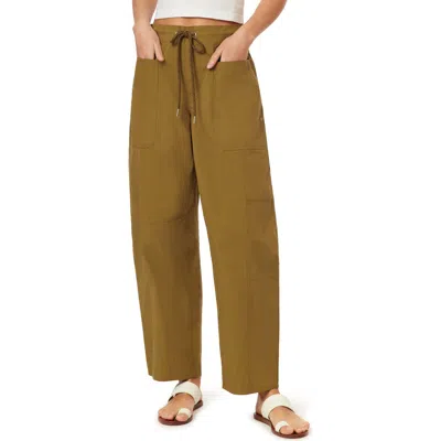 Scotch & Soda The Arc Barrel Leg Drawstring Pants In Brown