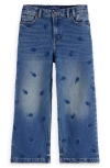 Scotch & Soda The Deep Loose Embroidered Wide Leg Denim Jeans In Blue