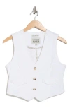 Scotch & Soda The Denim Crop Vest In White