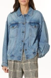 Scotch & Soda Oversized Crop Denim Jacket In Blue