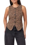 Scotch & Soda The Leopard Denim Vest In Animal Print