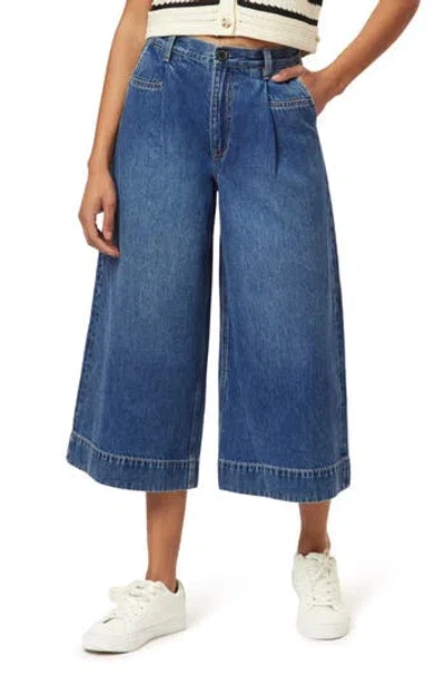 Scotch & Soda The Wave Crop Wide Leg Jeans In Blue