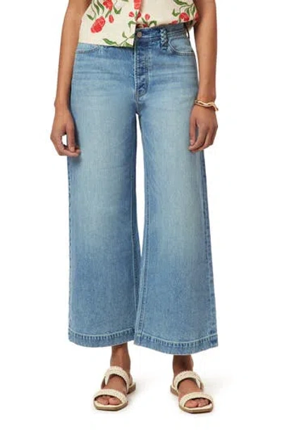 Scotch & Soda The Wave Crop Wide Leg Jeans In Blue
