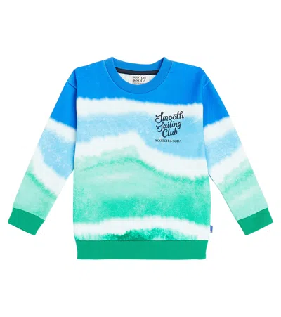 Scotch & Soda Kids' Tie-dye Cotton Jersey Sweatshirt In Multicoloured