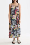 Scotch & Soda Tie Strap Midi Slip Sundress In Multi