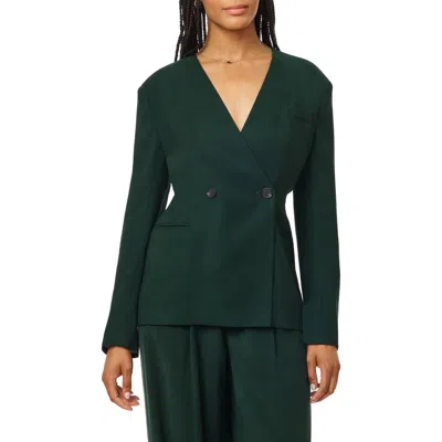 Scotch & Soda Tie Waist Blazer In Green