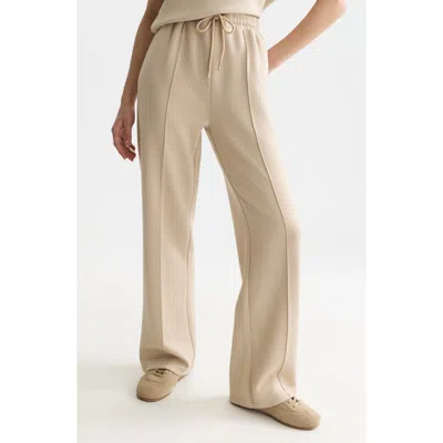 Scotch & Soda Tie Waist Wide Leg Sweatpants In Neutral