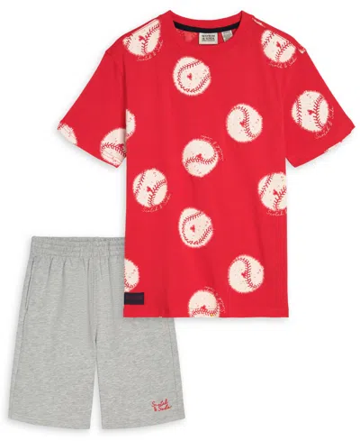 Scotch & Soda Kids' Toddler Boys' 2t-4t Short-sleeve T-shirt And Pull-on Shorts, 2-piece Set In Multi