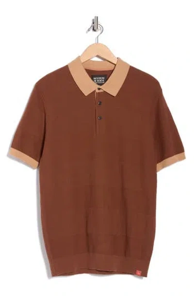 Scotch & Soda Tonal Stripe Cotton Polo Sweater