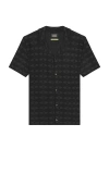 Scotch & Soda Tone On Tone Knitted Polo In Black