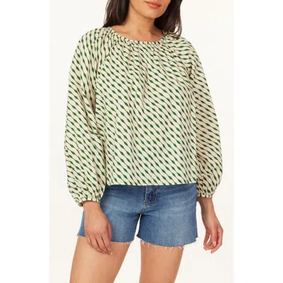 Scotch & Soda Topstitch Peasant Top In Multi