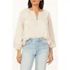 Scotch & Soda Topstitch Peasant Top In Gray
