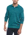 Scotch & Soda Uneven Marl Polo Sweater In Green
