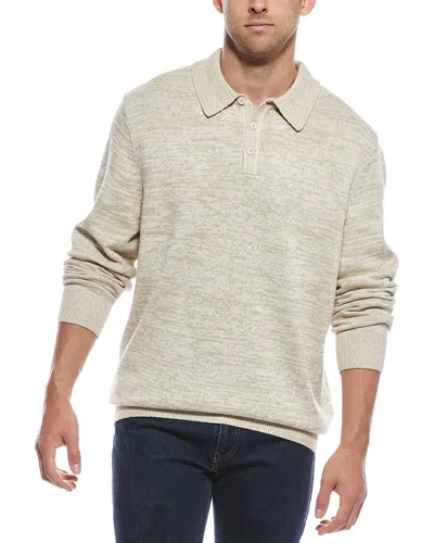 Scotch & Soda Uneven Marl Polo Sweater In Neutral