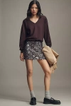 Scotch & Soda V-neck Drawstring Sweatshirt In Burgundy