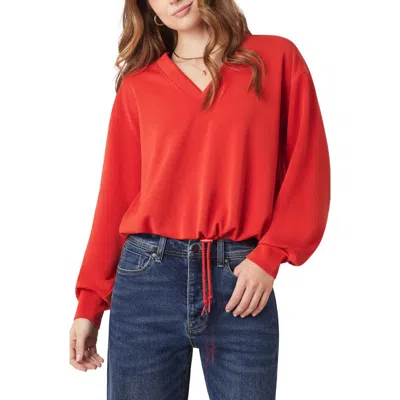 Scotch & Soda V-neck Pullover Sweatshirt In Red