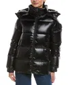 Scotch & Soda Vivienne Boxy Short Channel Quilted Jacket In Black