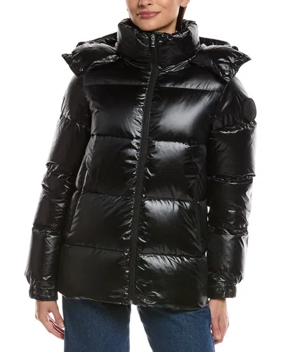 Scotch & Soda Vivienne Boxy Short Channel Quilted Jacket In Black