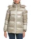 Scotch & Soda Vivienne Boxy Short Channel Quilted Jacket In Neutral