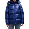 Scotch & Soda Vivienne Boxy Water Repellent Quilted Down Jacket In Blue