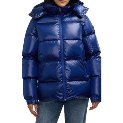 Scotch & Soda Vivienne Boxy Water Repellent Quilted Down Jacket In Blue
