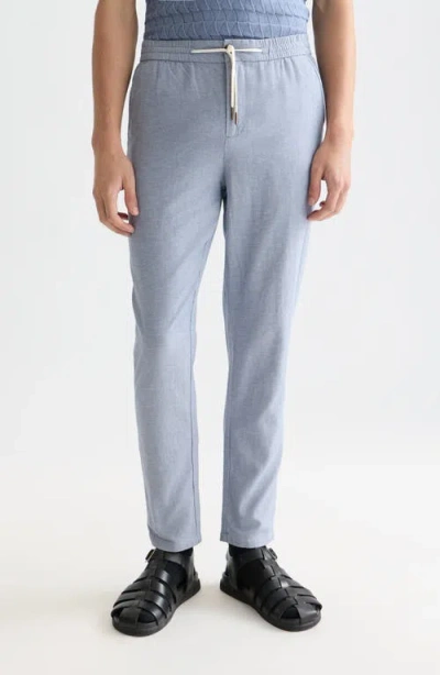 Scotch & Soda Warren Cotton Linen Jogger Pants In Blue