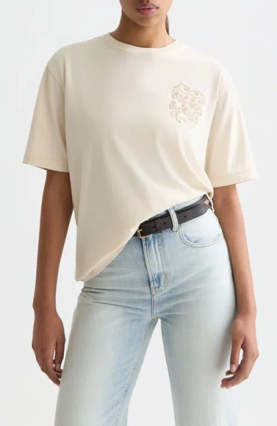 Scotch & Soda Washed Artwork Graphic Cotton T-shirt In Neutral