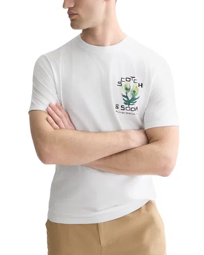 Scotch & Soda Watercolor Plant Graphic T-shirt In White